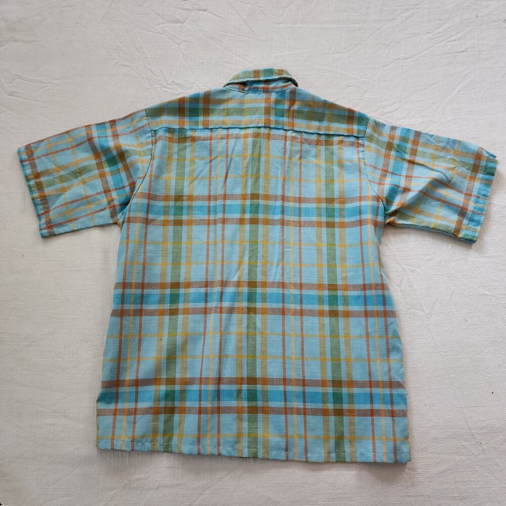 Vintage Ocean Plaid Buttondown kids 8/10 - Picture 7 of 7